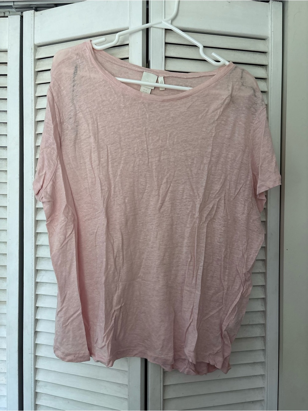 H&M Pale Pink Relaxed Short Sleeve Tee